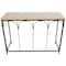 42.5" Black Arched Console Table with Zig Zag Patterned Top and Rattan Accents